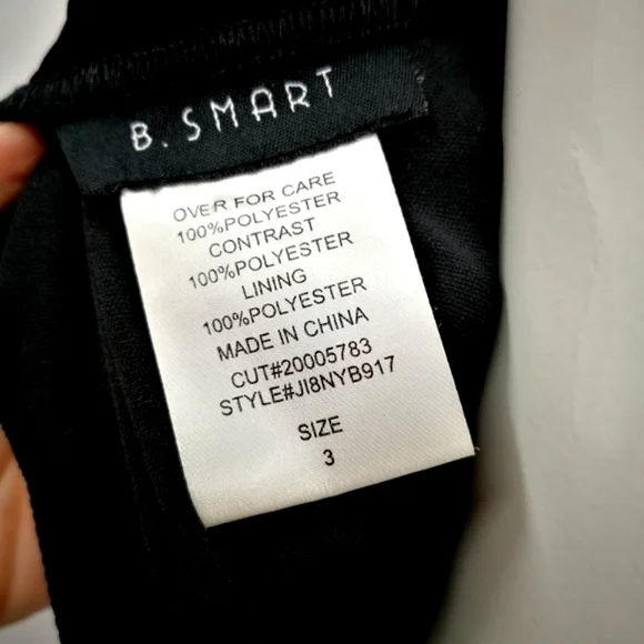 B. Smart Junior’s 3 Black & White Polka Dot Pattern Formal Strapless Mini Dress - Picture 7 of 8